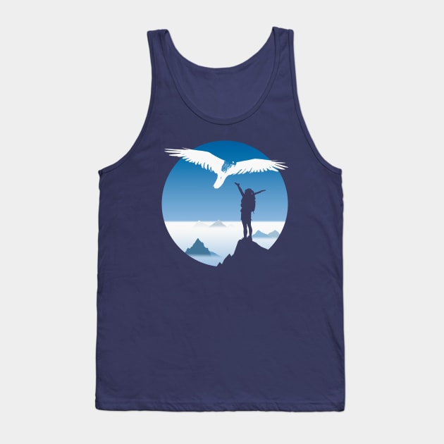 Mountain Hiking Girl Graphic Design Tank Top by TMBTM